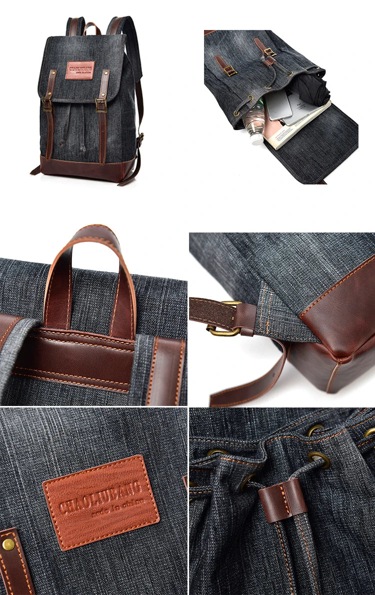 Mochila Denim Urbano Con Hebillas