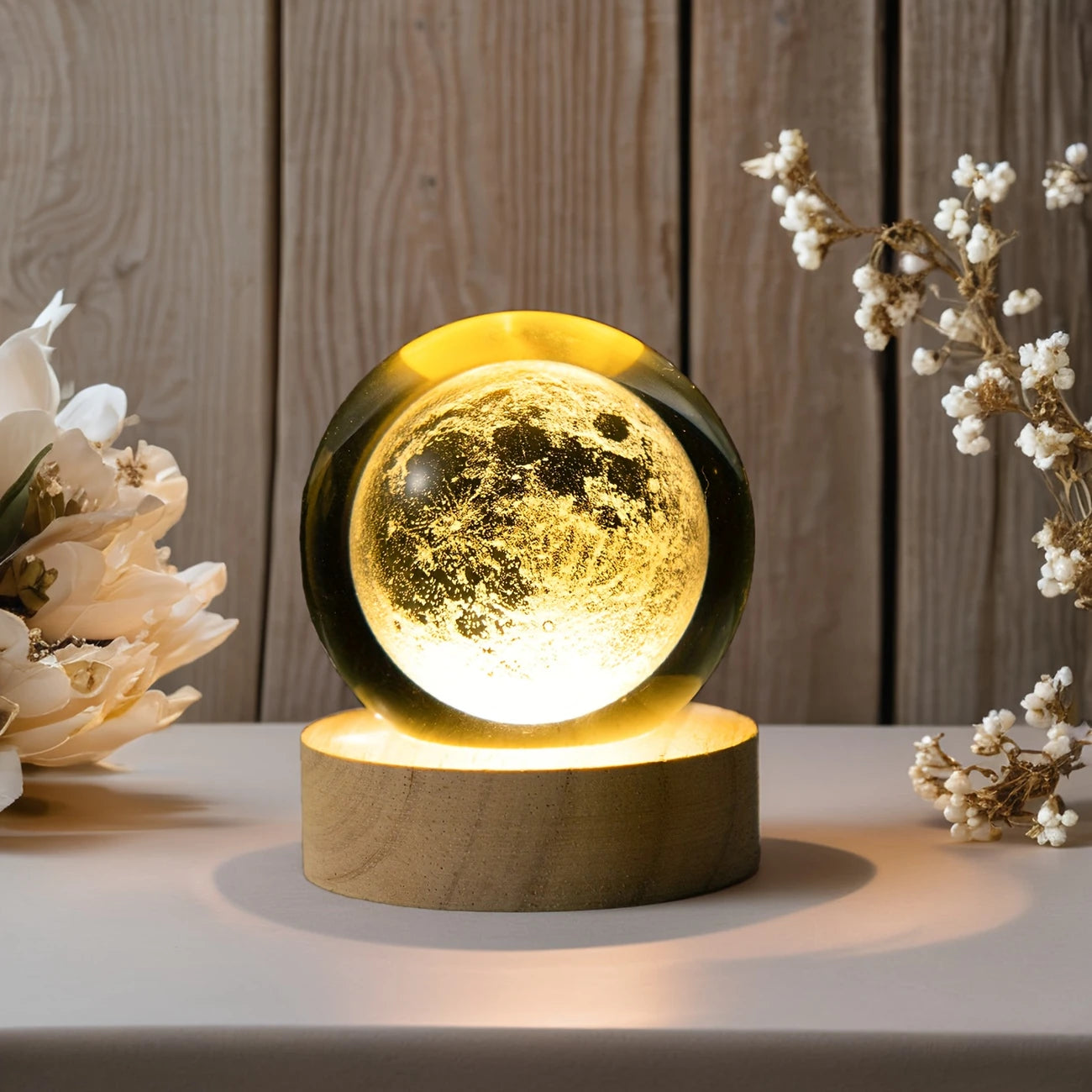Lampara Luna Llena 3d Flotante